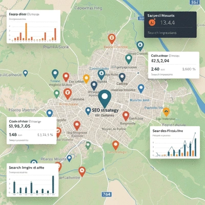 Detailed map of Carpentras highlighting local businesses with SEO strategy markers