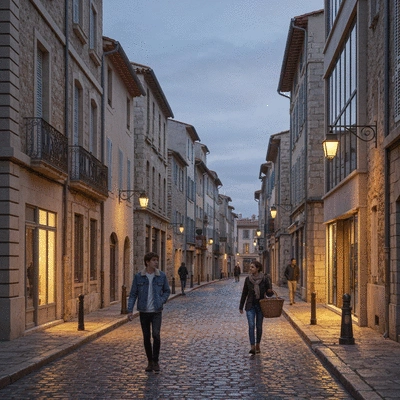 Artisan using a tablet to manage online presence, focused on local SEO in Carpentras