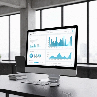 Graphiques et données montrant des Core Web Vitals optimisés sur un écran d'ordinateur