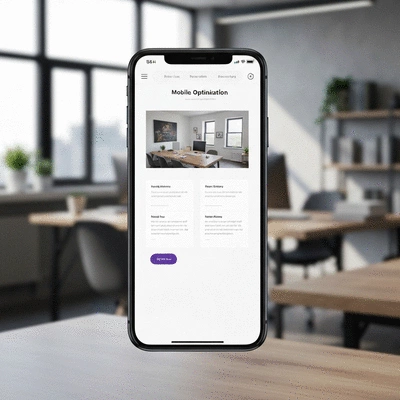 Smartphone displaying a responsive website, illustrating mobile optimization