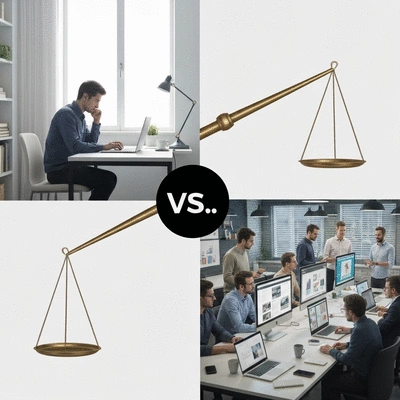 Représentation visuelle des coûts entre freelance et agence